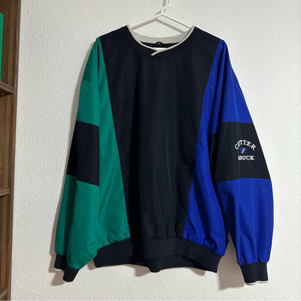 Vintage Cutter & Buck Windbreaker Pullover Mens XL Colorblock‎ Golf Retro Preppy
